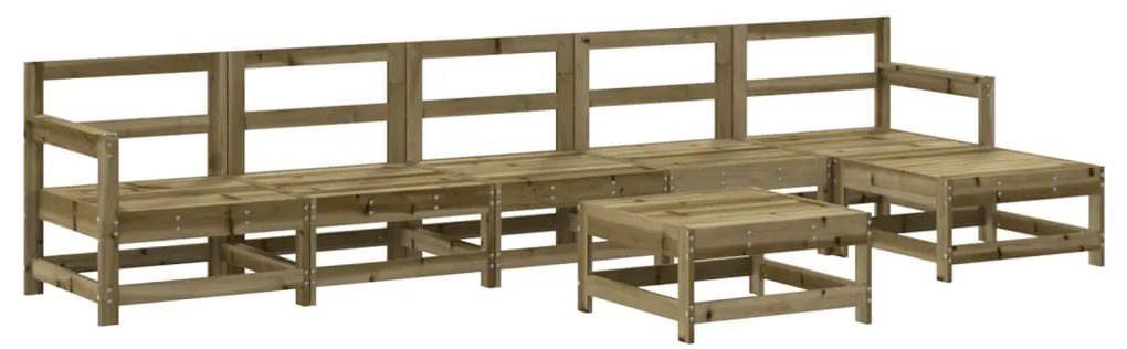 Set salotto da giardino 7 pz in legno impregnato di pino