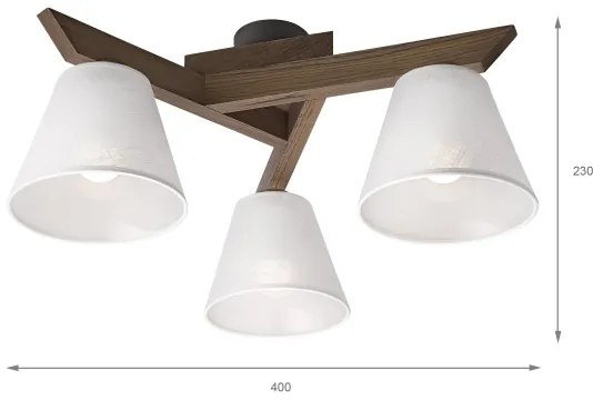 Brilagi - Lampadario LED ANTHONY 3xE14/40W/230V noce/bianco