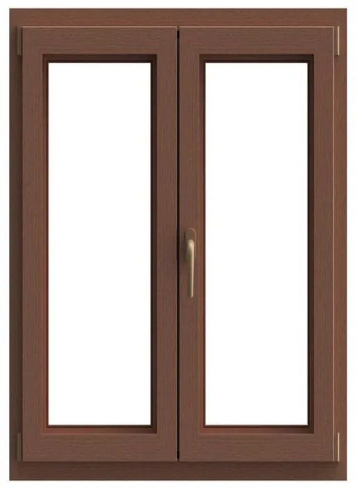 Finestra in PVC rovere dorato L 100 x H 140 cm, 2 ante apertura a destra