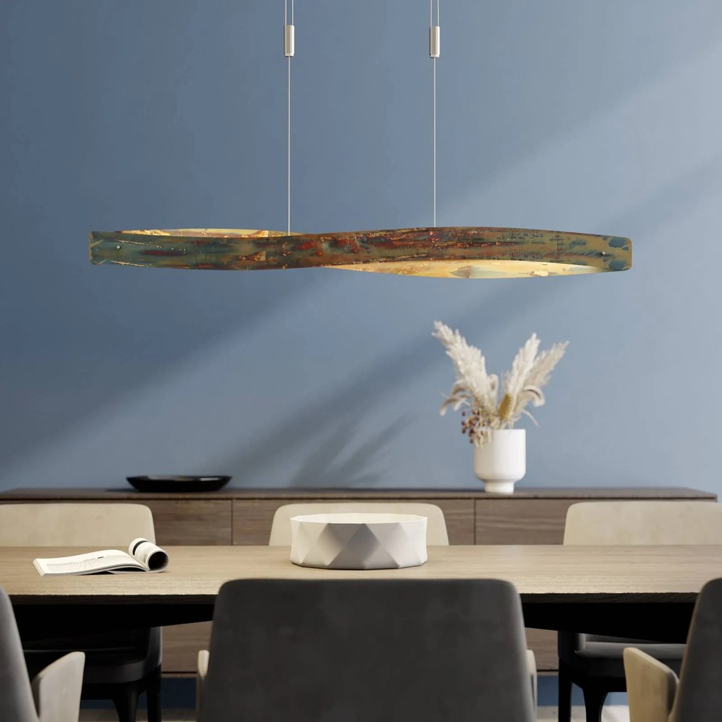 quitani Lampada LED a sospensione Lian con superficie ossidata