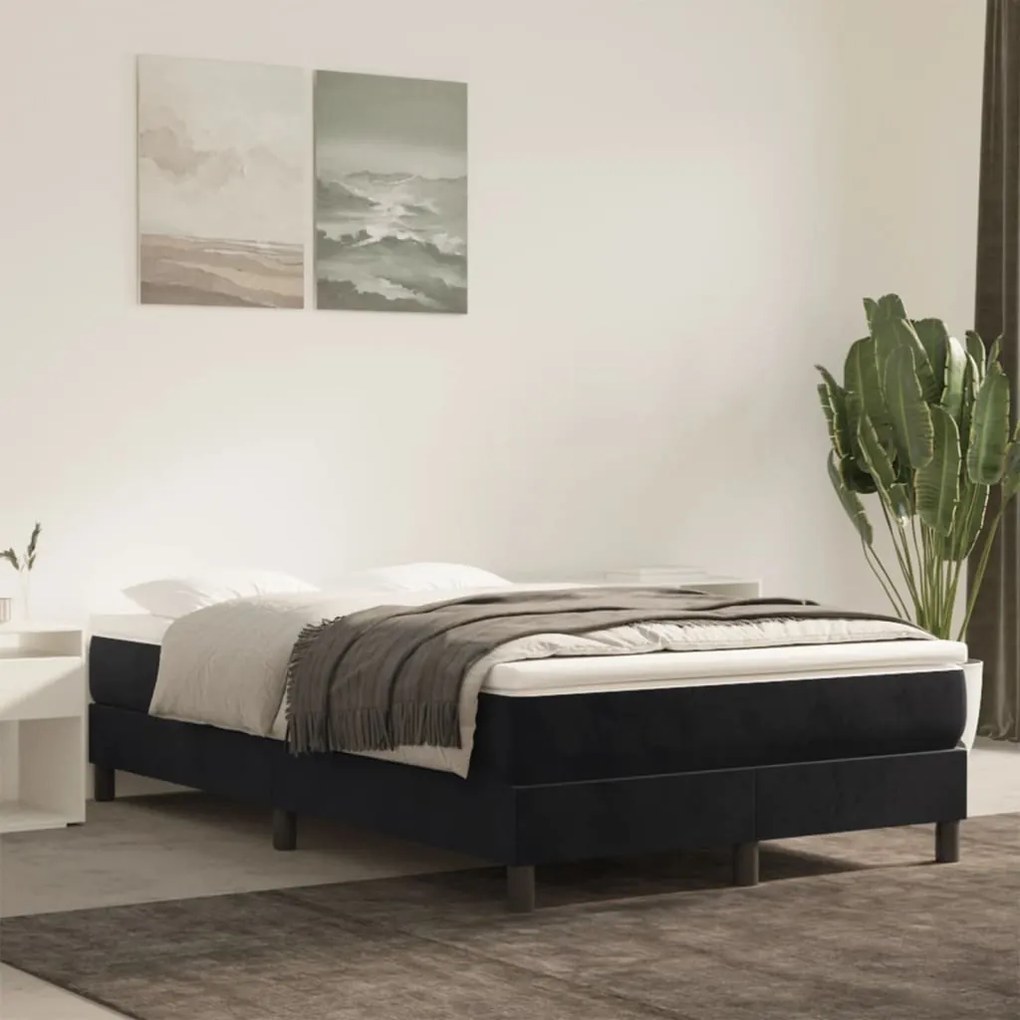 Materasso A Molle Insacchettate Nero 120x220x20 Cm İn Velluto /