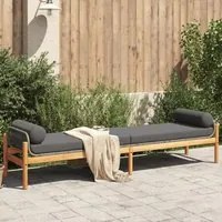 Panca da Giardino con Cuscino Grigia in Polyrattan e Acacia 366300