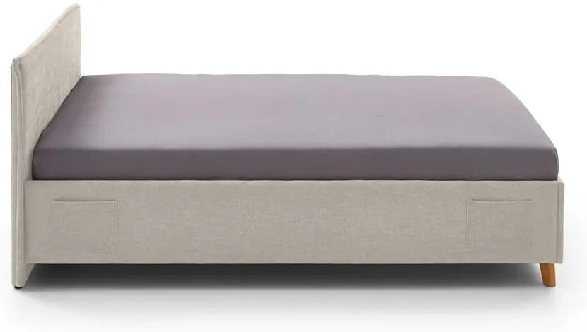 Letto da bambini beige imbottito con contenitore con rete inclusa 140x200 cm Fun – Meise Möbel