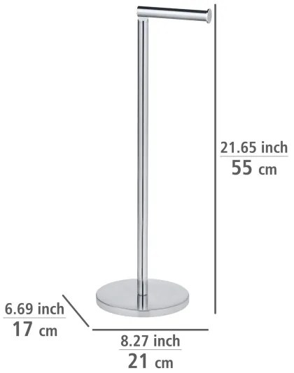 WENKO 19637100 - Portarotolo per carta igienica 21x55 cm in acciaio inox/argento