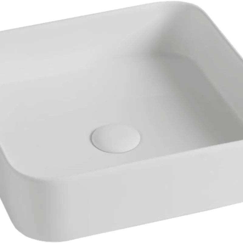 Lavabo da appoggio quadrato in ceramica L 45 x P 20 x H 14 cm bianco