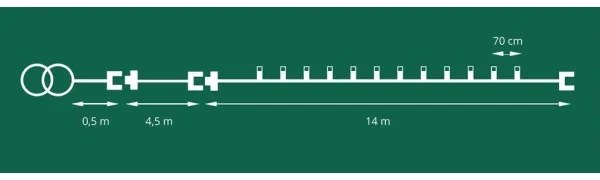 Catena luminosa LED per esterni FELICIA FILAMENT 20xE10 19m bianco/bianco caldo IP44