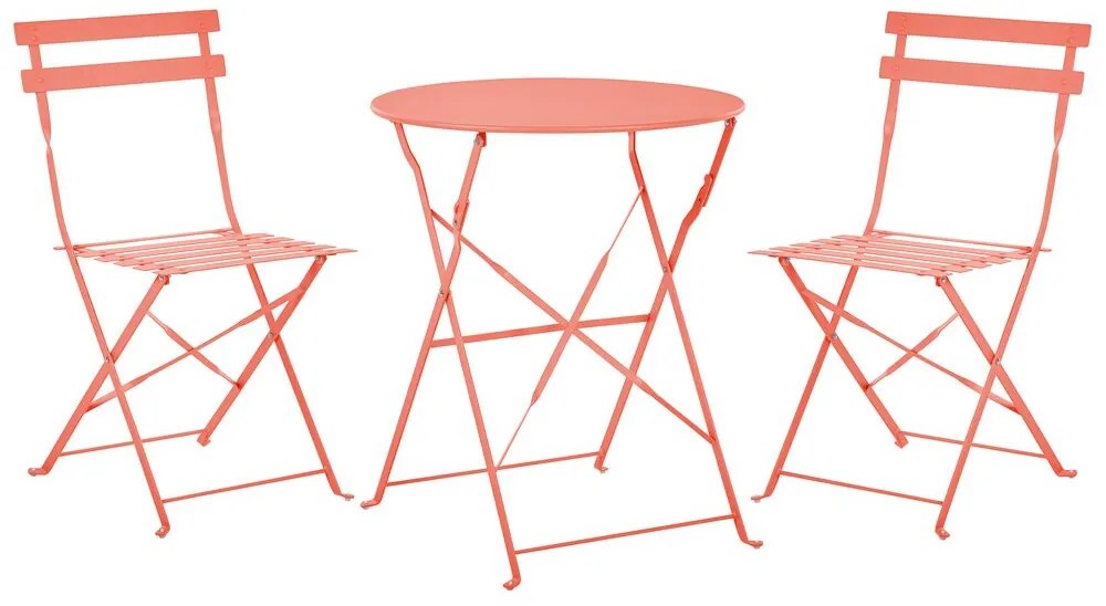 Set da balcone acciaio rosso corallo FIORI Beliani
