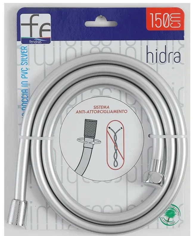 Flessibile Doccia 150 cm Pvc Grigio 3 strati Antitorsione