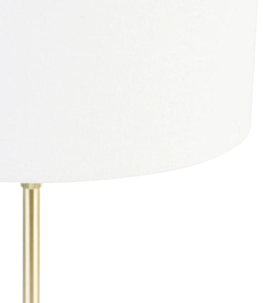 Lampada da tavolo dorata regolabile con paralume bianco 35 cm - Parte