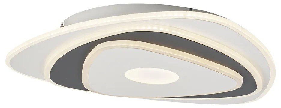 Plafoniera di design bianca con forma organica grigio scuro con LED dimmerabile - Taylor