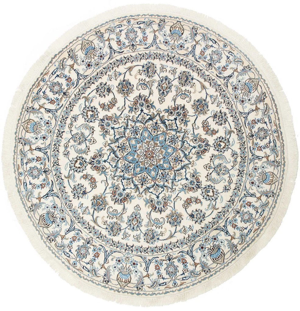 Nain Tappeto persiano 200 x 200 Beige (Iran) Annodato A Mano