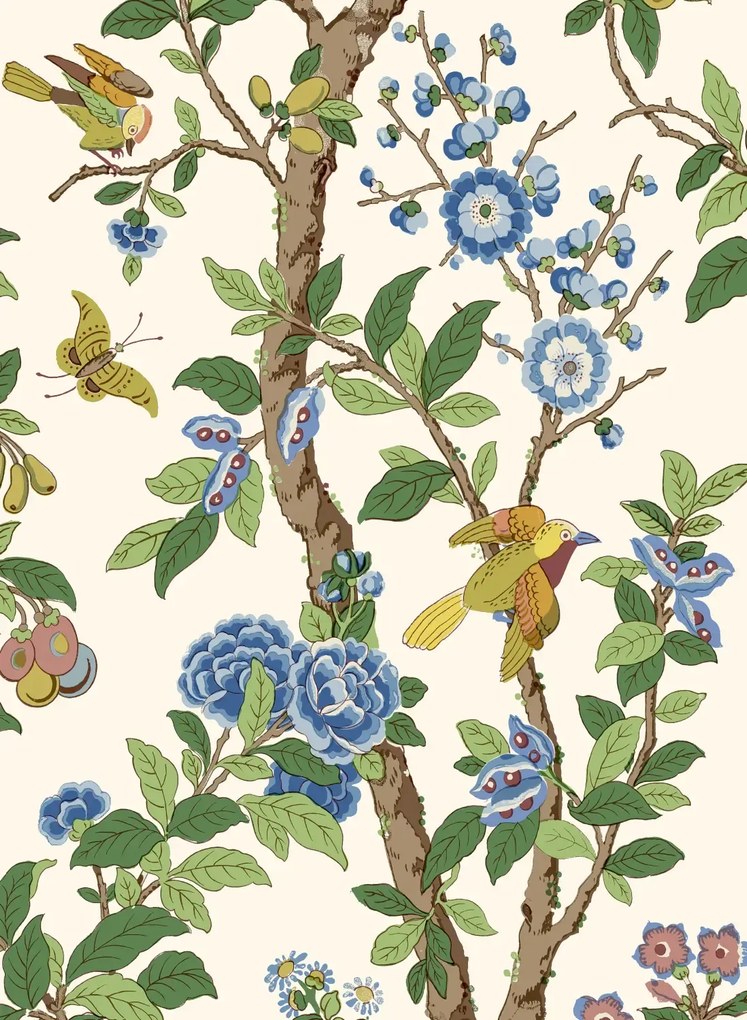 GP & J Baker Carta da parati Eldon - Green/ Blue