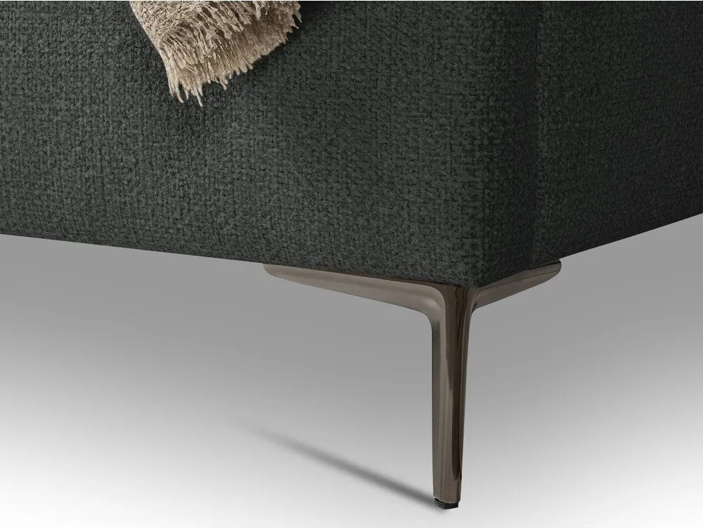 Letto matrimoniale imbottito grigio scuro con rete inclusa 180x200 cm Makana – Makamii