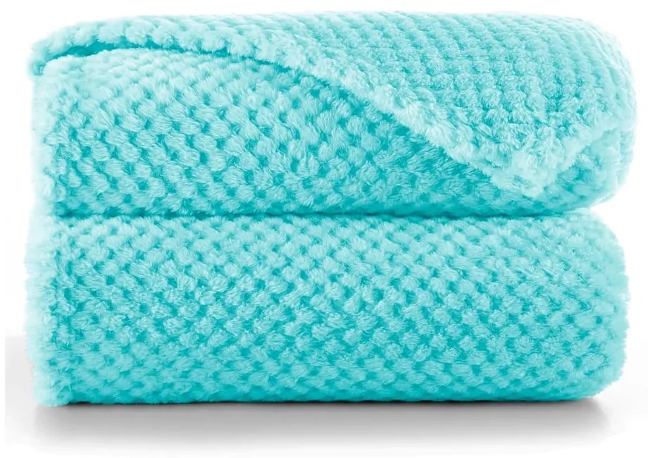 Copriletto Henry in microfibra turchese, 150 x 70 cm - DecoKing