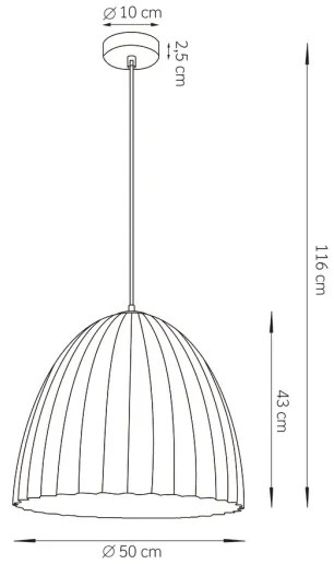 Lampadario a sospensione con filo TELMA 1xE27/60W/230V diametro 50 cm nero/oro