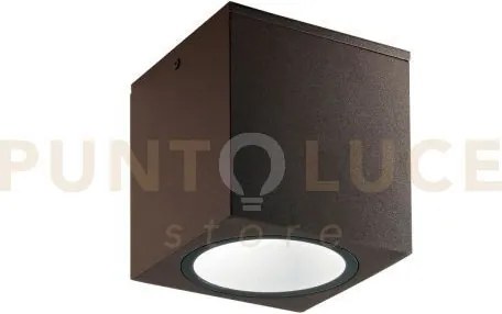Plafoniera citizen corten quadrata 1 luce attacco e27 ip54 15x15x17cm