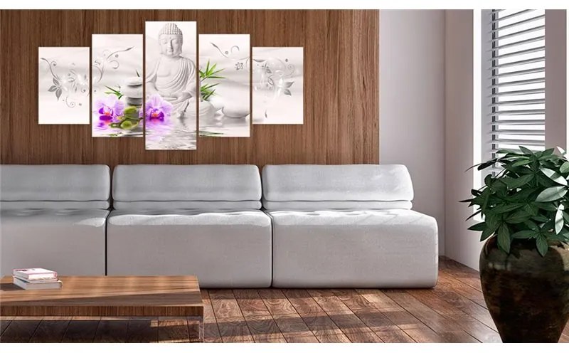 Quadro Buddha bianco  Colore Verde, Dimensioni e Misure 100x50