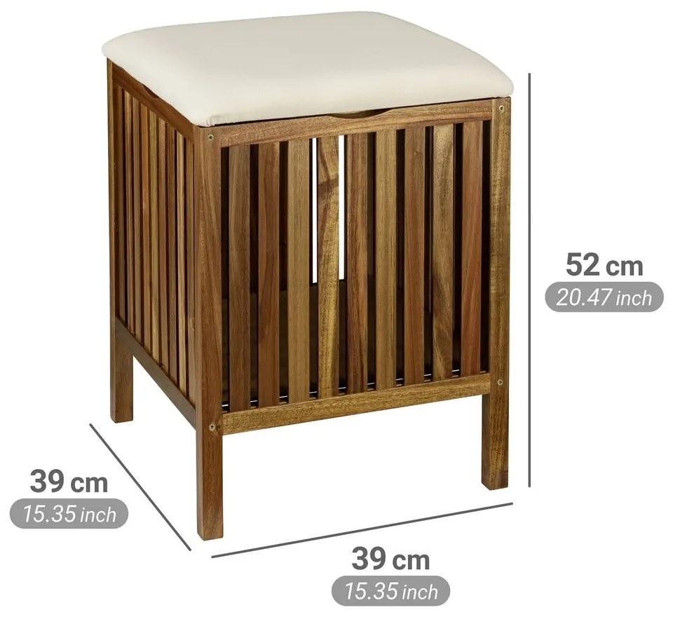 Cesta per il bucato colore naturale scuro in legno 38 l Fondi – Wenko