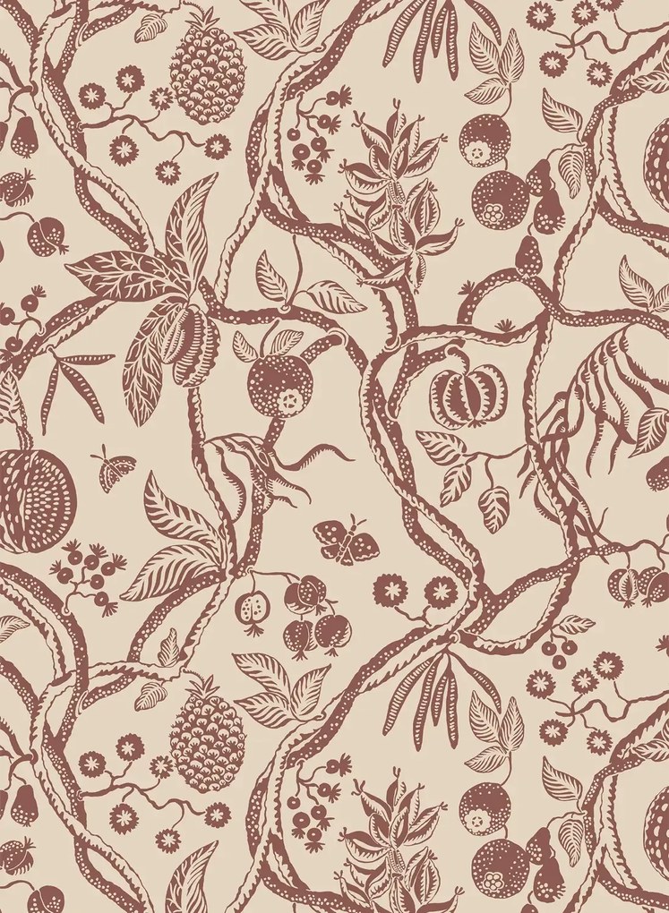 Sandberg Carta da parati Tree of Life - Burgundy