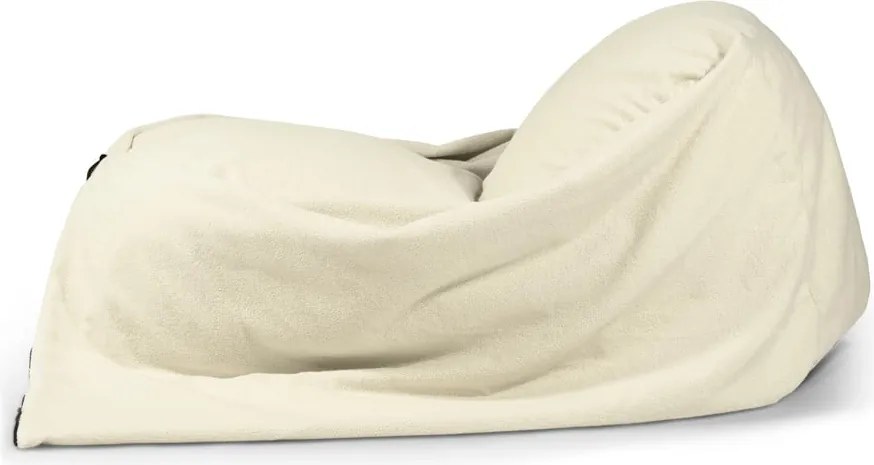 Pouf a sacco per bambini color crema con rivestimento in bouclé Cocoon 120 – SLOWDOWN