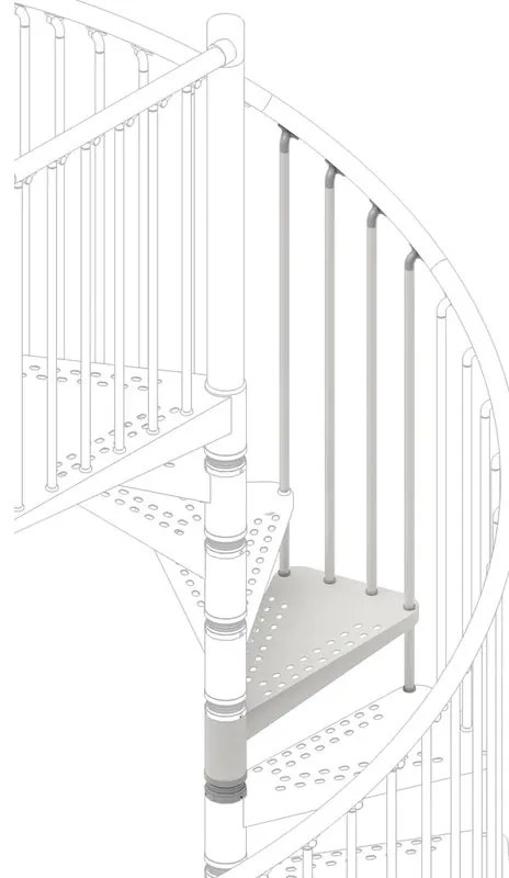 Gradino Zeta in acciaio argento bianco L 790 mm H 196 mm