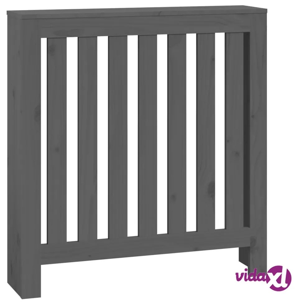 vidaXL Copertura Termosifone Grigia 79,5x19x84 cm Legno Massello Pino