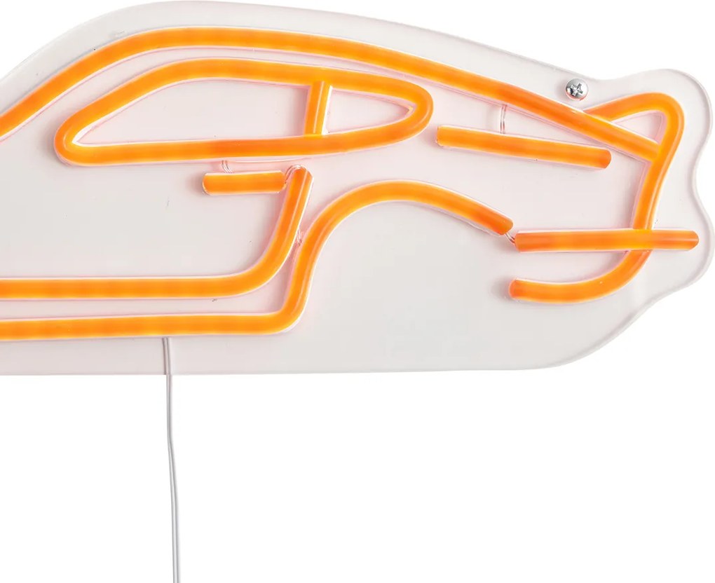 Lampada da parete al neon arancione con LED - Car