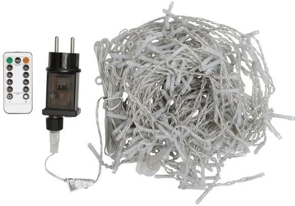 Aigostar - Catena luminosa natalizia LED RGBY per esterni, 300 LED, 6W, 230V, 8 funzioni, 3x1 m, IP44, con telecomando