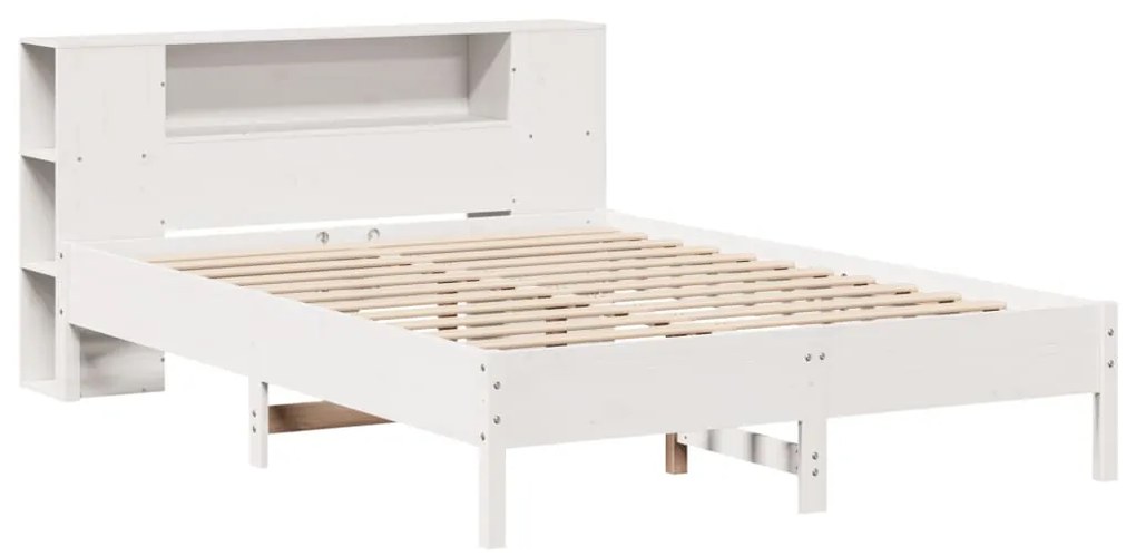 Letto libreria senza materasso bianco 160x200 cm legno di pino