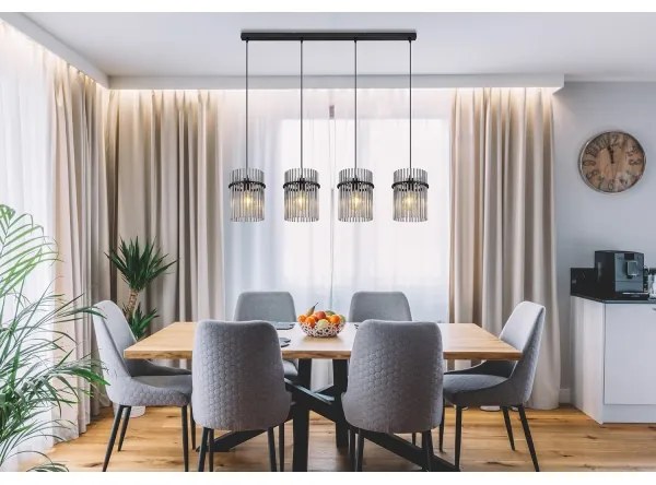 Globo 15698-4H - Lampadario a sospensione con filo GORLEY 4xE27/60W/230V nero