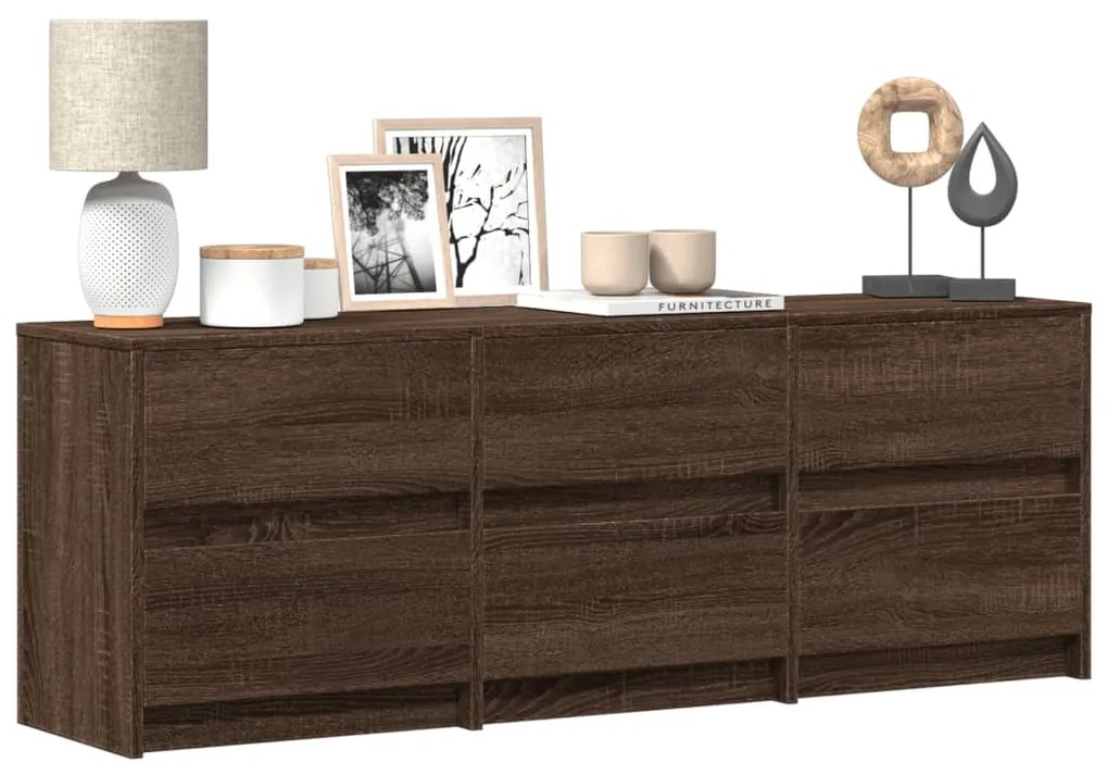 Mobile Porta Tv Con Led Rovere Marrone 140x34x50cm Truciolato /