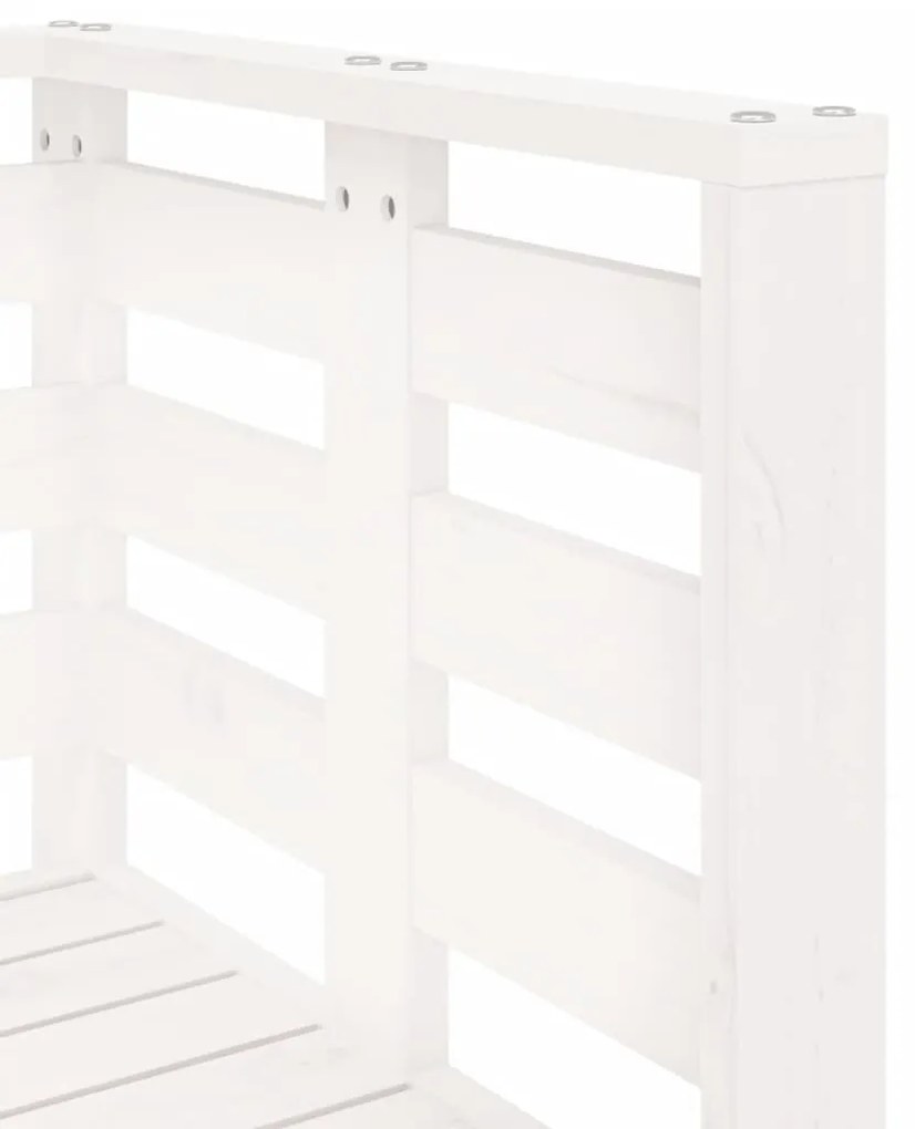 Set Salotto da Giardino 3 pz Bianco in Legno Massello di Pino