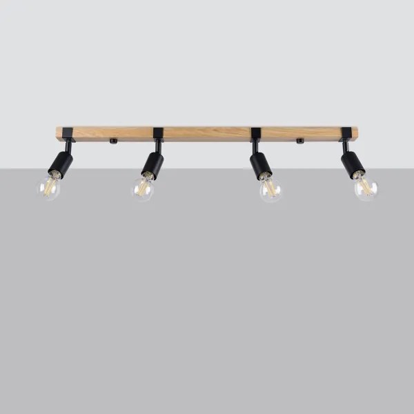 Sollux SL.1298 - Faretto ZUCA 4xE27/15W/230V nero