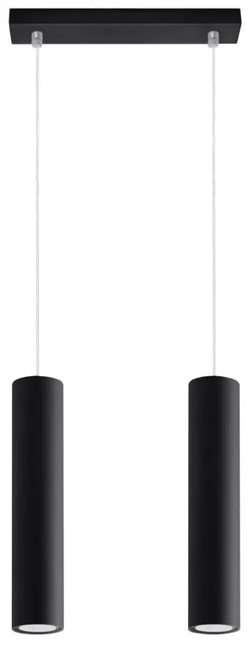 Lampadario nero in metallo Castro – Sollux