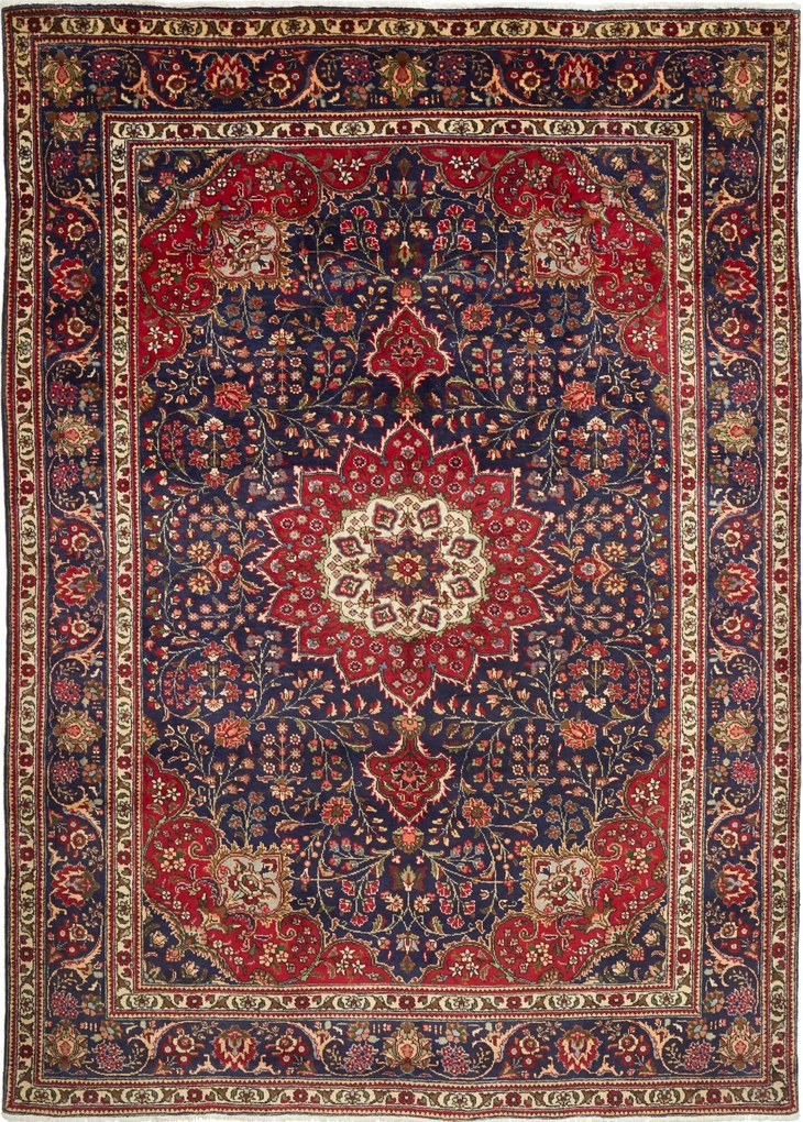 Tabriz Tappeto persiano 290x210 Blu (Iran) Annodato A Mano