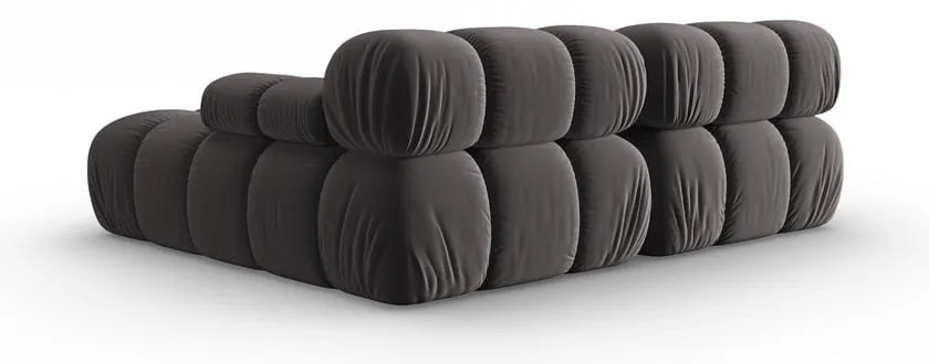 Divano angolare in velluto grigio scuro (angolo destro) Bellis - Micadoni Home