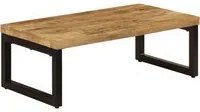 Tavolino da Caff 100x50x35cm Legno Massello di Mango e Acciaio cod mxl 59297