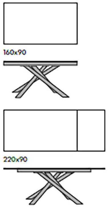 RIGEL - tavolo da pranzo allungabile da 160 cm