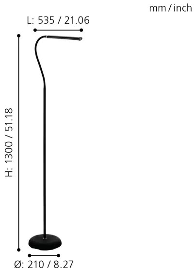 Eglo 96439 - Lampada da terra dimmerabile a LED LAROA LED/4,5W/230V