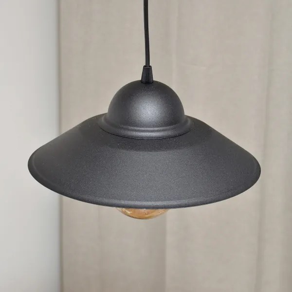 Lampadario a sospensione con filo SORAPIS 1xE27/15W/230V nero