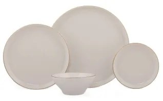Set da tavola 16 pezzi beige/oro in porcellana
