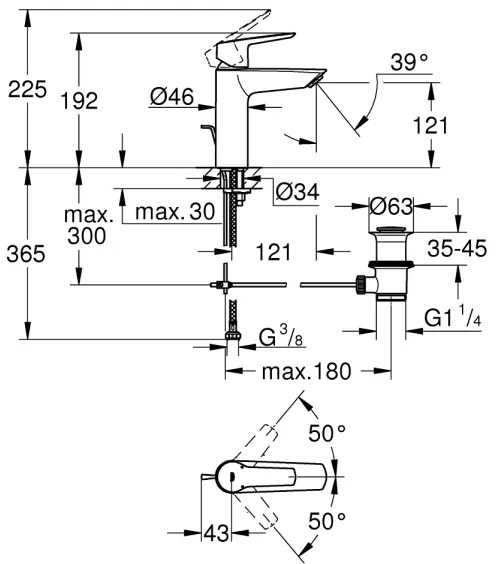 GROHE 234552432 - START Miscelatore lavabo 192 mm, nero