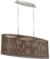 Lampadario Industrial Sendero 2 Luci Acciaio Grigio Opaco Diffusore Marrone