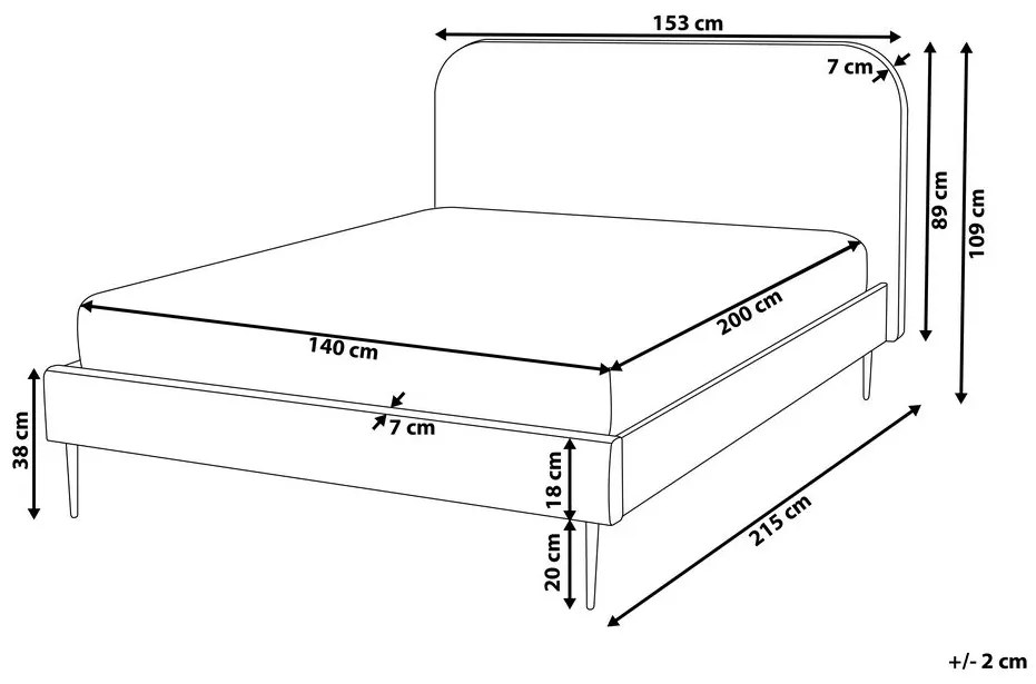 Letto con rete a doghe velluto giallo e oro 140 x 200 cm FLAYAT Beliani