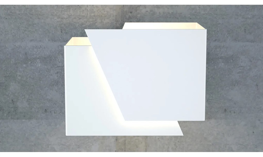 Applique Moderna 1 Luce Bjorn A Forma Geometrica In Acciaio Bianco