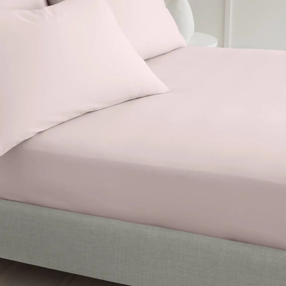 Lenzuolo con angoli rosa in percalle di cotone 185x200 cm Cotton Percale – Bianca