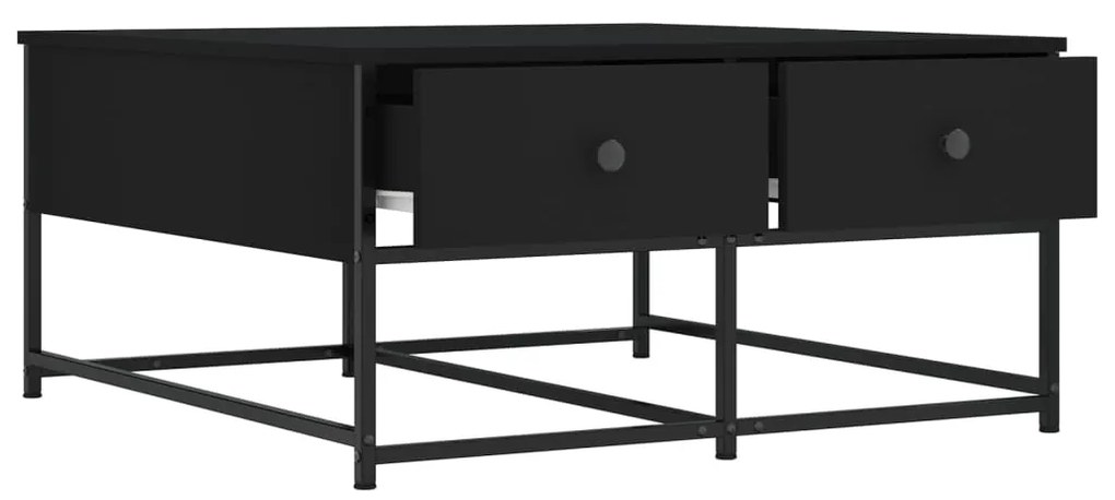 Tavolino da salotto nero 80x80x40 cm in legno multistrato