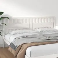 Testiera per Letto Bianca 205,5x4x100 cm Legno Massello di Pino 818591