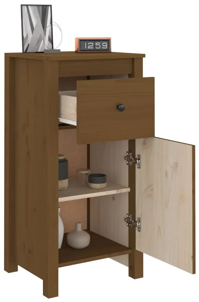 Credenze 2 pz Miele 40x35x80 cm in Legno Massello di Pino