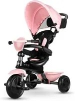 Triciclo a Spinta per Bambini con Maniglione Direzionabile Qplay Cosy Rosa